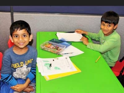 children doing homework